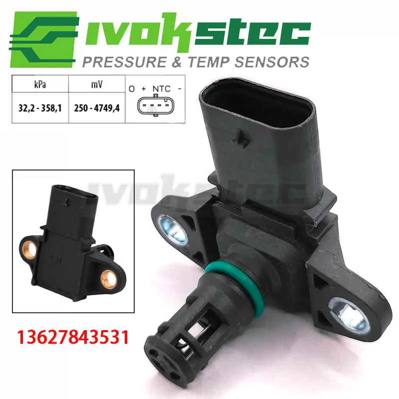 3.5 BAR Manifold Pressure MAP Sensor For BMW 135i 335i 535i X5 X6 N20 N54 X1 X3 13627843531 5WK96865Z 1362-7843-531
