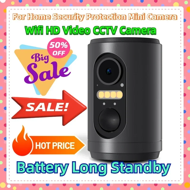 

For Home Security Protection Mini Camera Battery Long Standby Indoor Motion Detection Wireless Wifi HD Video CCTV Camera