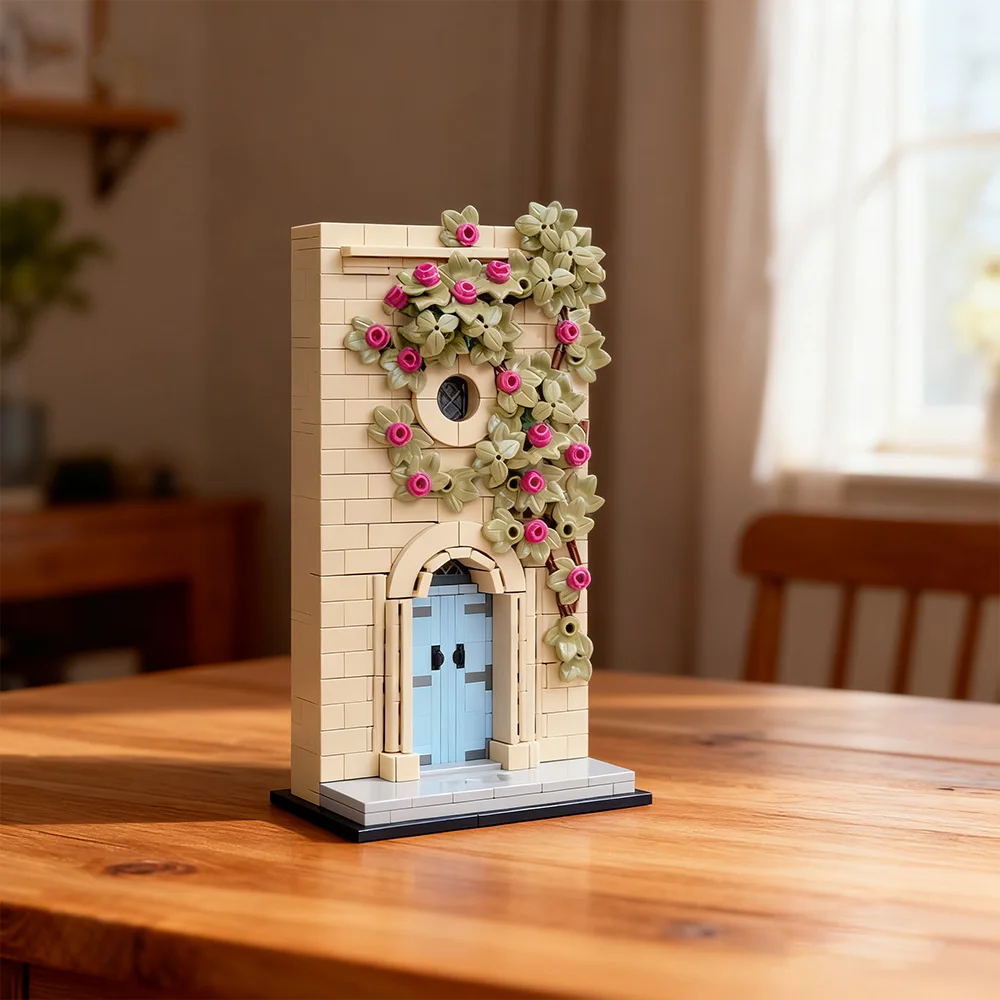 

Gobricks MOC Malta Mdina Blue Door Bricks Model Malta Famous Architecture Street View Building Blocks Assemble Toys Kids Gifts