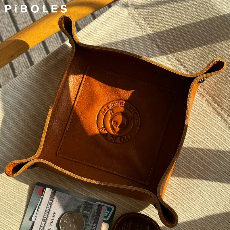 

New Functional Foldable Storage Box Leather Tray for FANGO Table Key Wallet Coin Box Tray Desktop Storage Box Organizer Box Tray