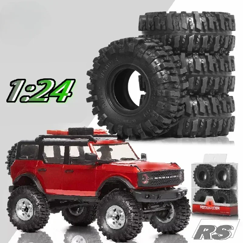 

4pcs 55mm 1.0" Soft Rubber Wheel Tire Mud Tire for 1/18 1/24 RC Crawler Car TRX4M SCX24 AX24 Upgrade Parts Accessories