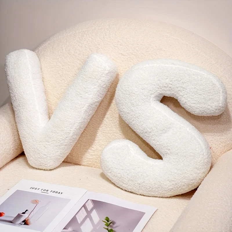 

White Creative DIY Letter Throw Pillow Combine the Letters You want Freely Soft Throw Pillows Sofa Cushion Good Home Decoration