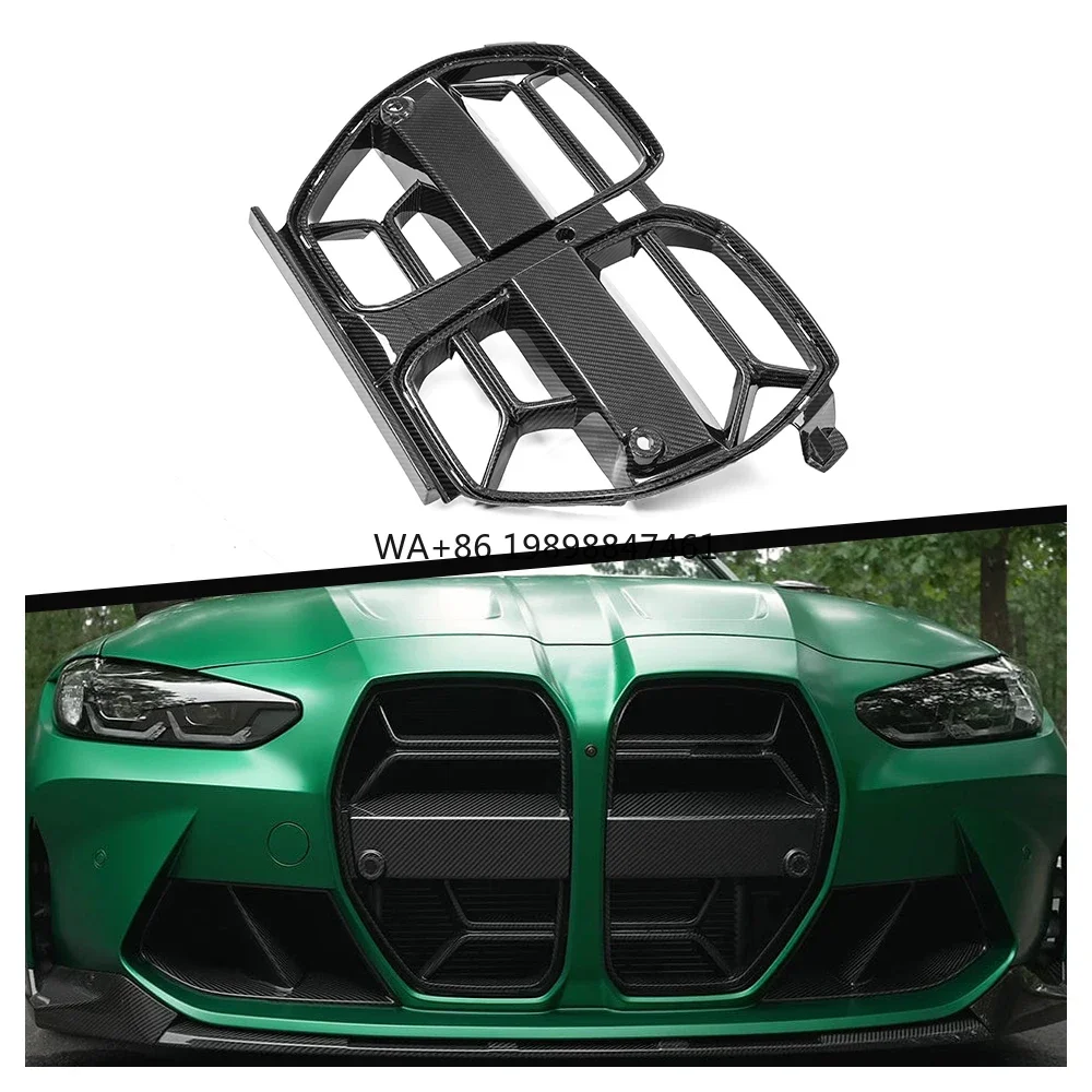 

For BMW M3 G80 M4 G82 Car Grille Real Dry Carbon Fiber Front Bumper Grille CSL Style