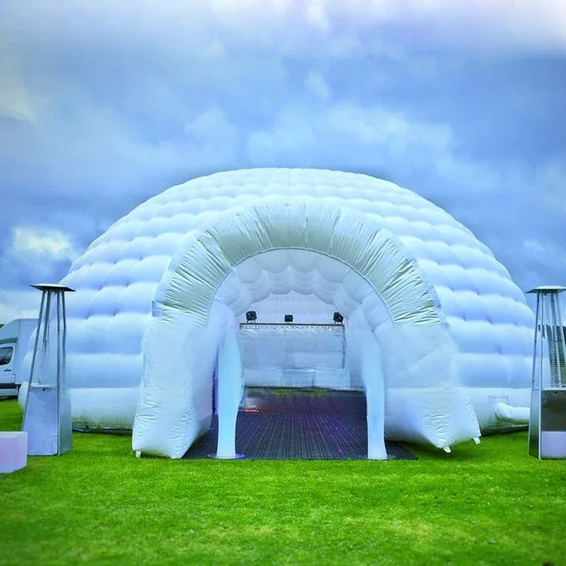 Inflatable Dome Tent Striking Oxford Outdoor 8m 50persons With Led Strips Disco Igloo Party Wedding House Air Marquee For Event