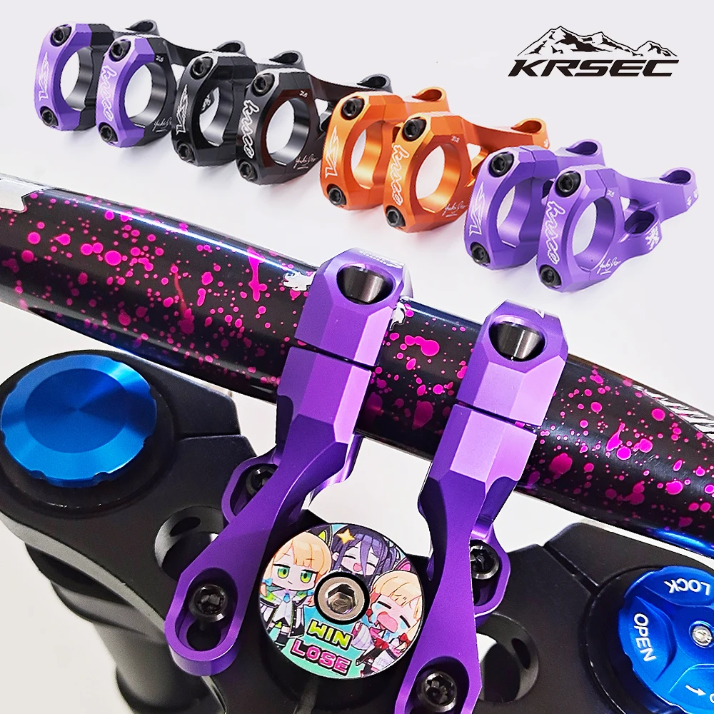 

KRSEC Bicycle Direct Mount Stem TC4 M6 Bolts CNC Aluminum Alloy Downhill Bicycle Handlebar 31.8mm DH/AM/FR Bike Accessories