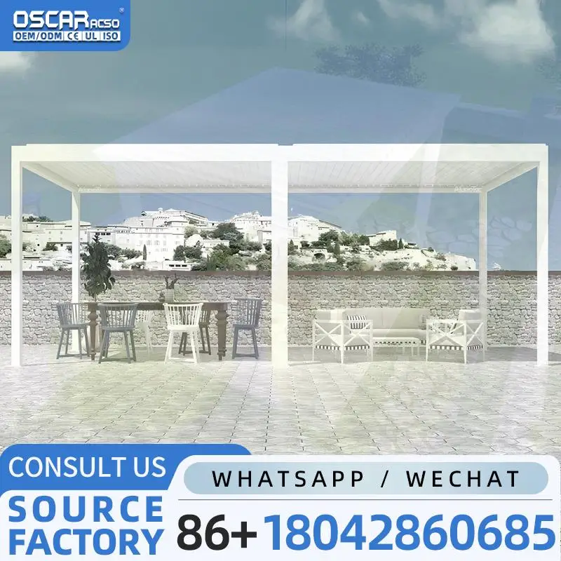 

Motorised Waterproof Outdoor Patio Aluminum Louver Roof for Garden Use pergola