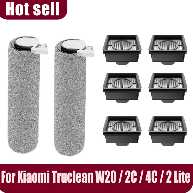 For Xiaomi Truclean W20 / 2C / 4C / 2 Lite Wet-Dry Vacuum Roller Brushbar Brush Filter Hepa Parts Accessories Replacement