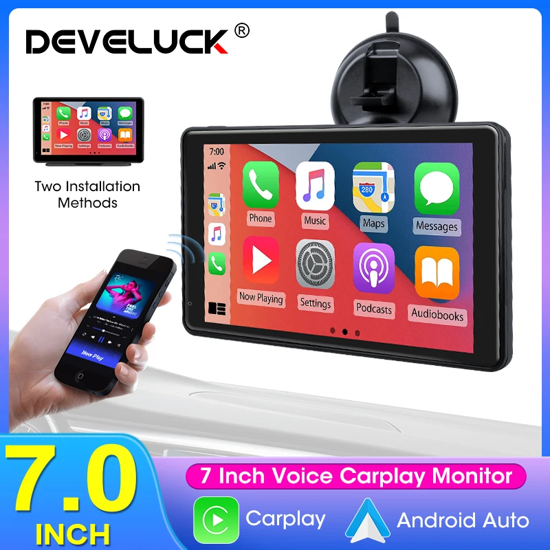 7 inch CarPlay Android Auto Car Radio Multimedia Video Player Portable Touch Screen Rear View Camera AUX For Kia Toyota VW Ford