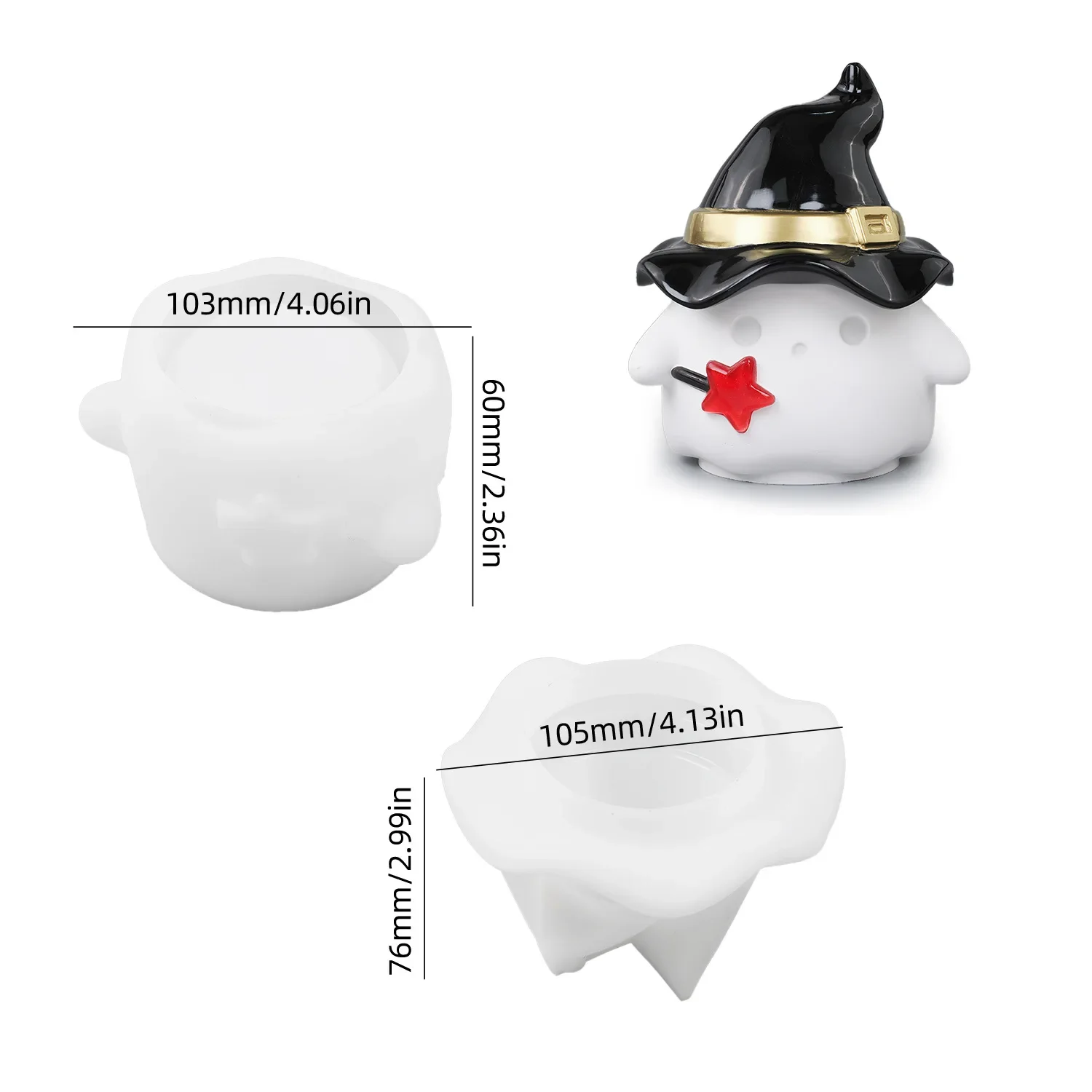 Moldes de silicone para artesanato, caixa de armazenamento de Halloween, molde para velas, moldes de silicone 3D de fantasma.
