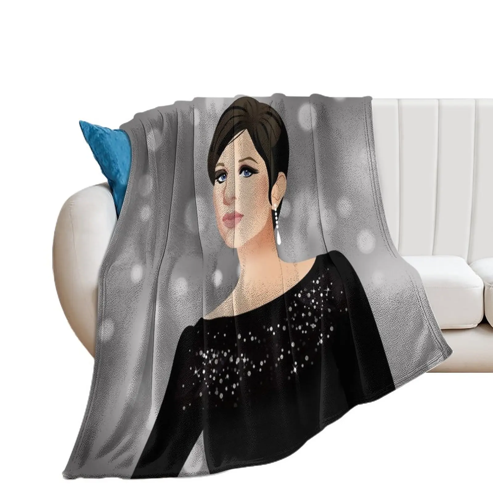 Barbra Streisand: Iconic Oscars Outfit Tribute Throw Blanket Furrys Kid'S Sofa Quilt decorative Blankets