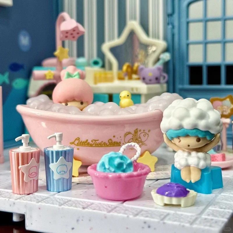 

Re-ment Sanrio Little Twin Stars Bath Time Miniature Bathroom Collectible Figure Home Desk Decor Anime Collectors
