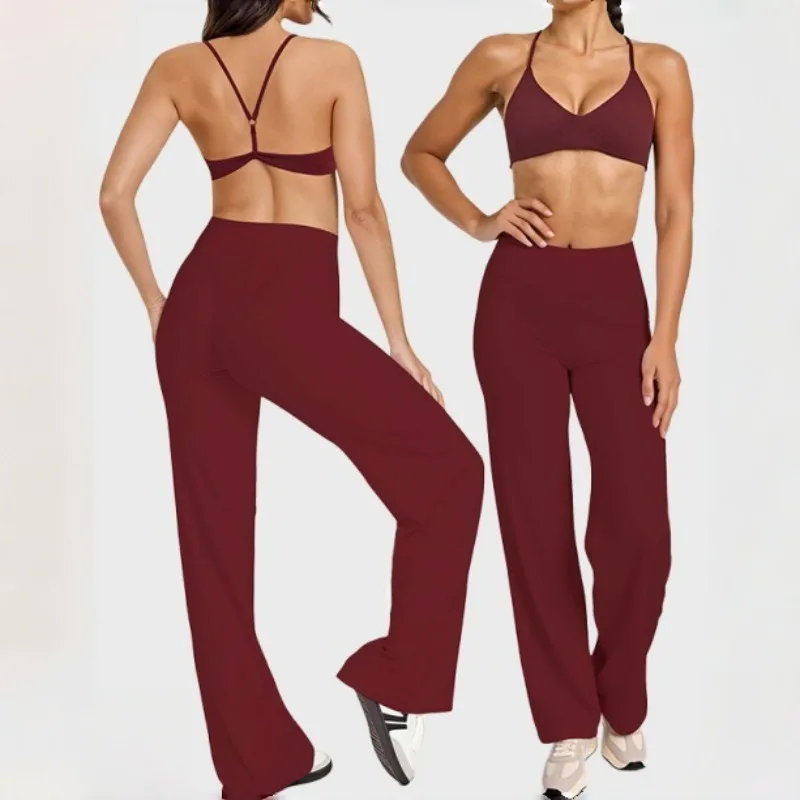 

Женский комплект для йоги телесного цвета с открытой спиной, универсальный плотный комплект для фитнеса, комплект для бега и отдыха на открытом воздухе