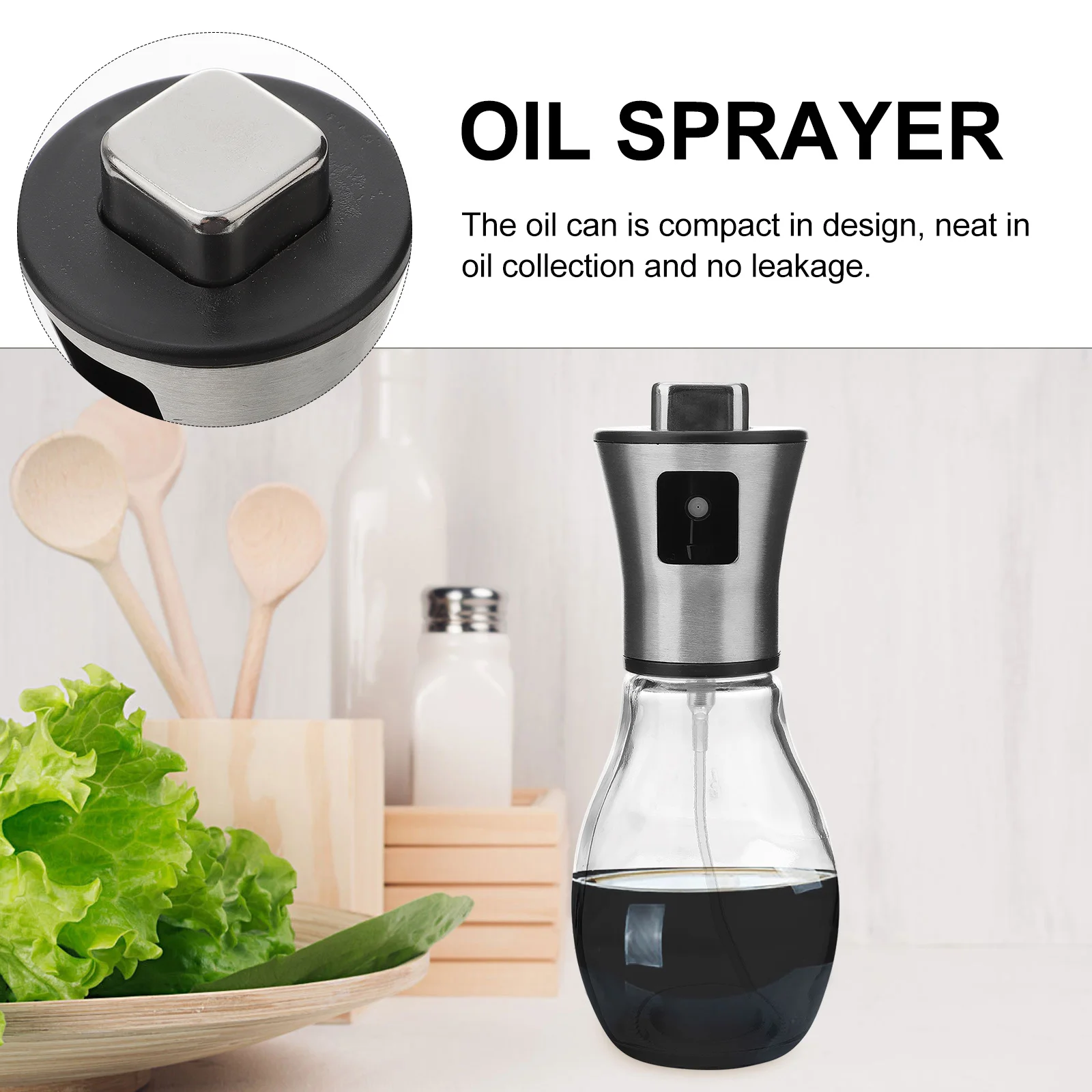 

1Pcs Oil Sprayer Bottle Compact No Leak Design for Barbecue Baking Soy Sauce Vinegar Oil Dispenser Kitchen Storage Bottle