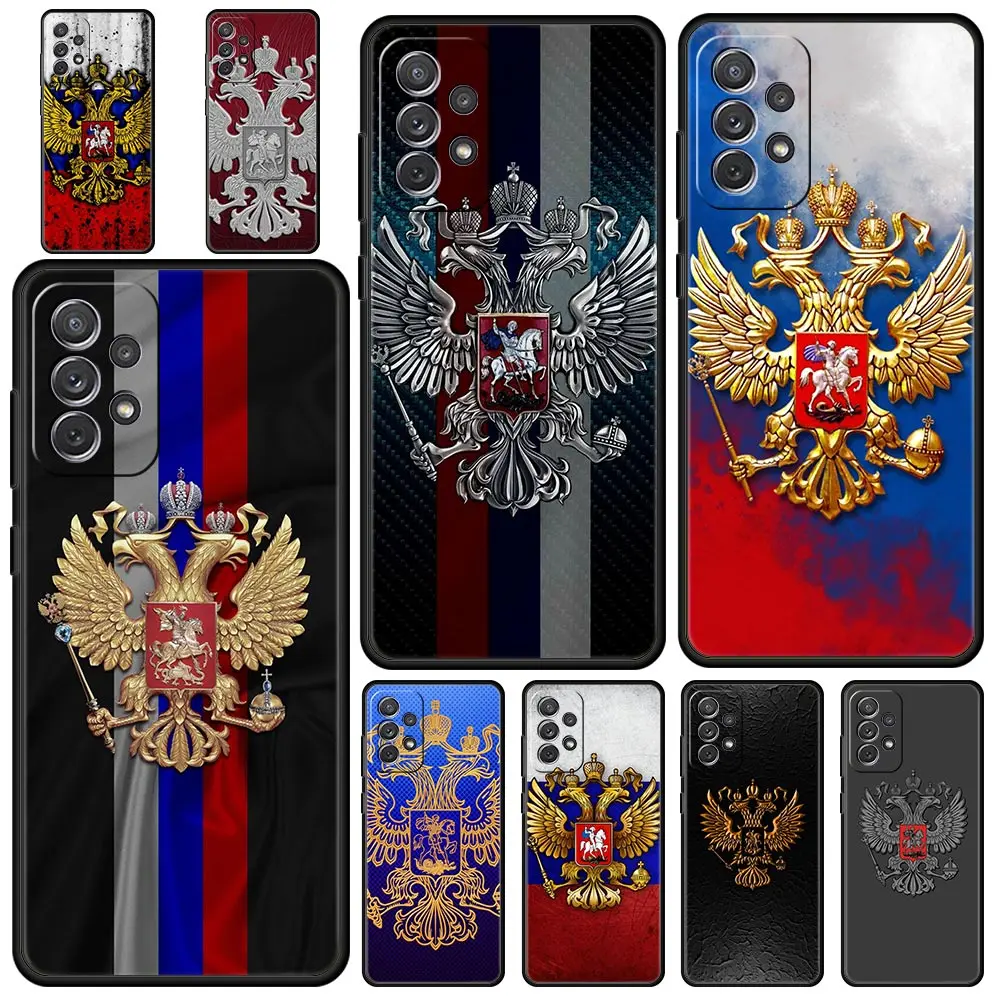 Russia Russian Flags Emblem Phone Case for Samsung Galaxy A13 A51 A71 A21S A12 A11 A31 A41 A23 A53 A73 A52 A32 5G A03S A01 Cover