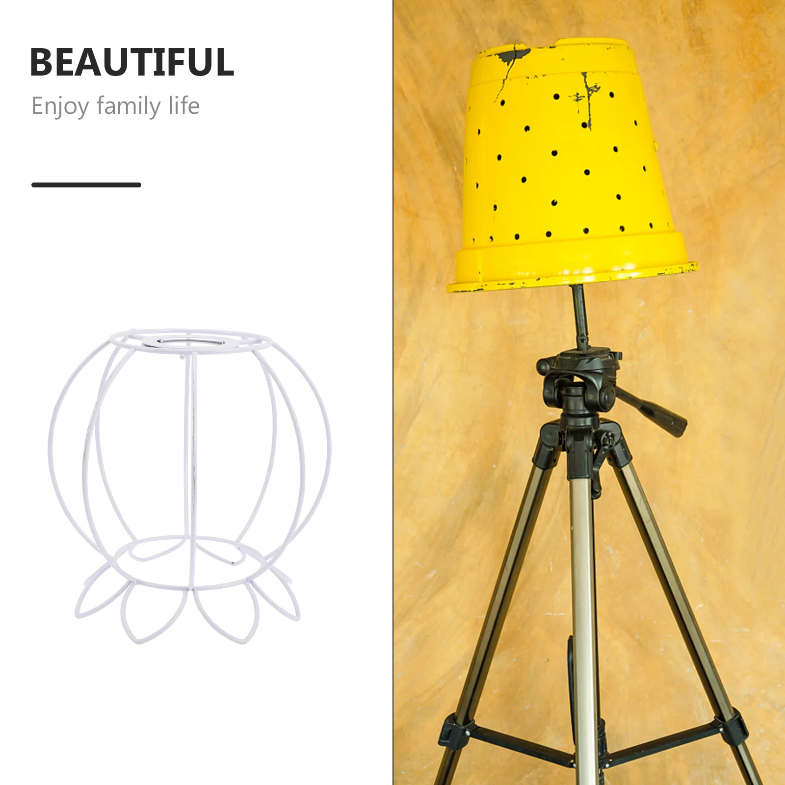 Light Stand Lamp Shade Ring Metal Twine Fitter Support Lampshade for Pendant Wrought Iron Vintage Frame Cage Guard Holder DIY