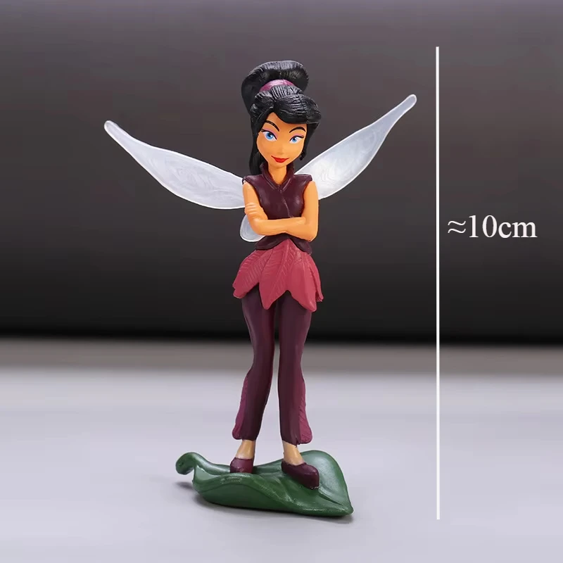 Disney Tinkerbell Flower Faery Fairy Elf Princess Wings 7pcs Anime Action Figure Mini Model Figurine Toys for Children's Gift