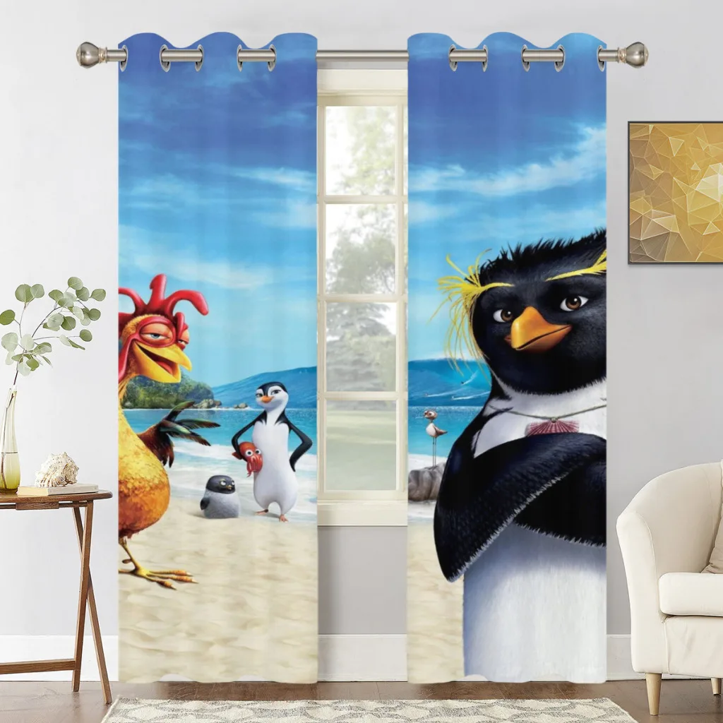 

Chicken Run Shading Curtains for Living Room Decoration Window Curtain 2 PC