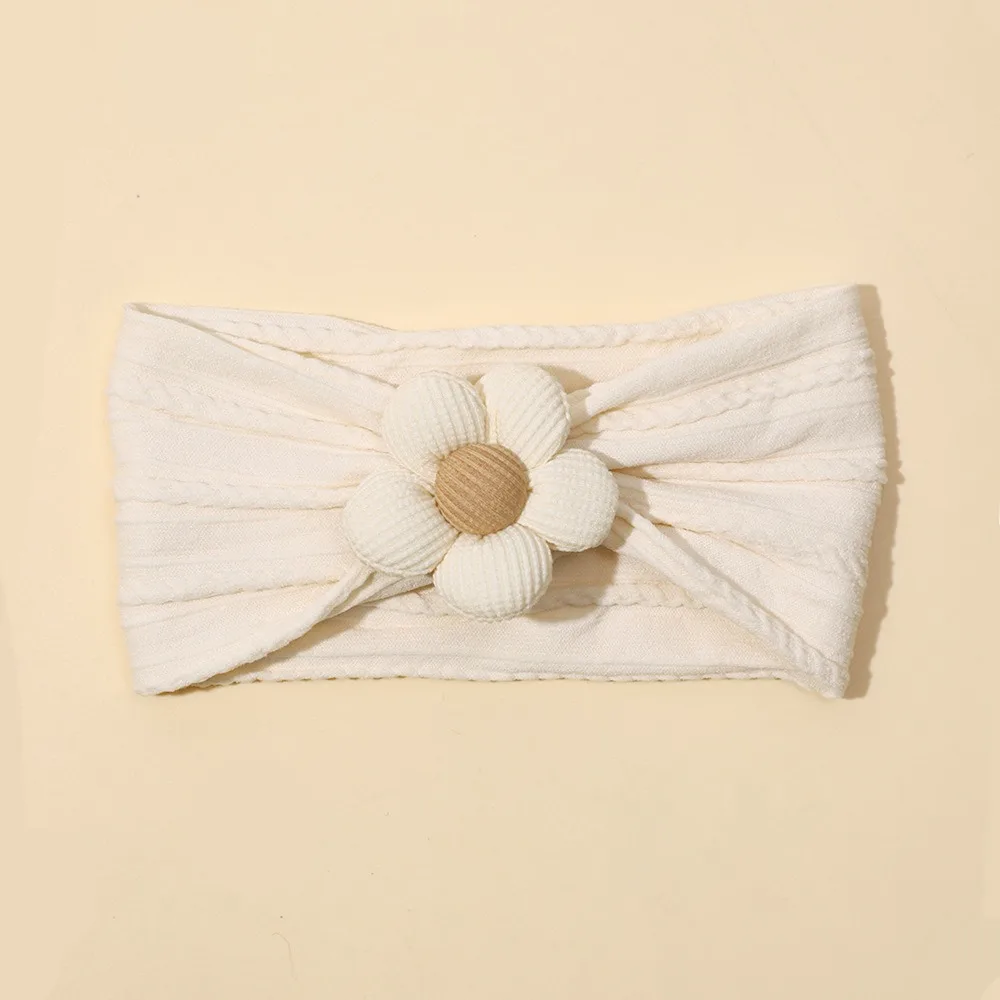 

Модный цветок для младенцев, широкая повязка на голову, нейлоновый эластичный платок для маленьких девочек, мягкие эластичные детские аксессуары для волос