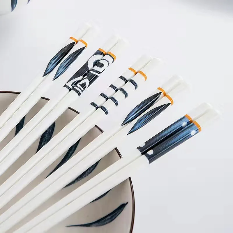5 par/set palillos de porcelana azul y blanca palillos chinos de cerámica palillos largos palillos de Sushi vajilla regalos