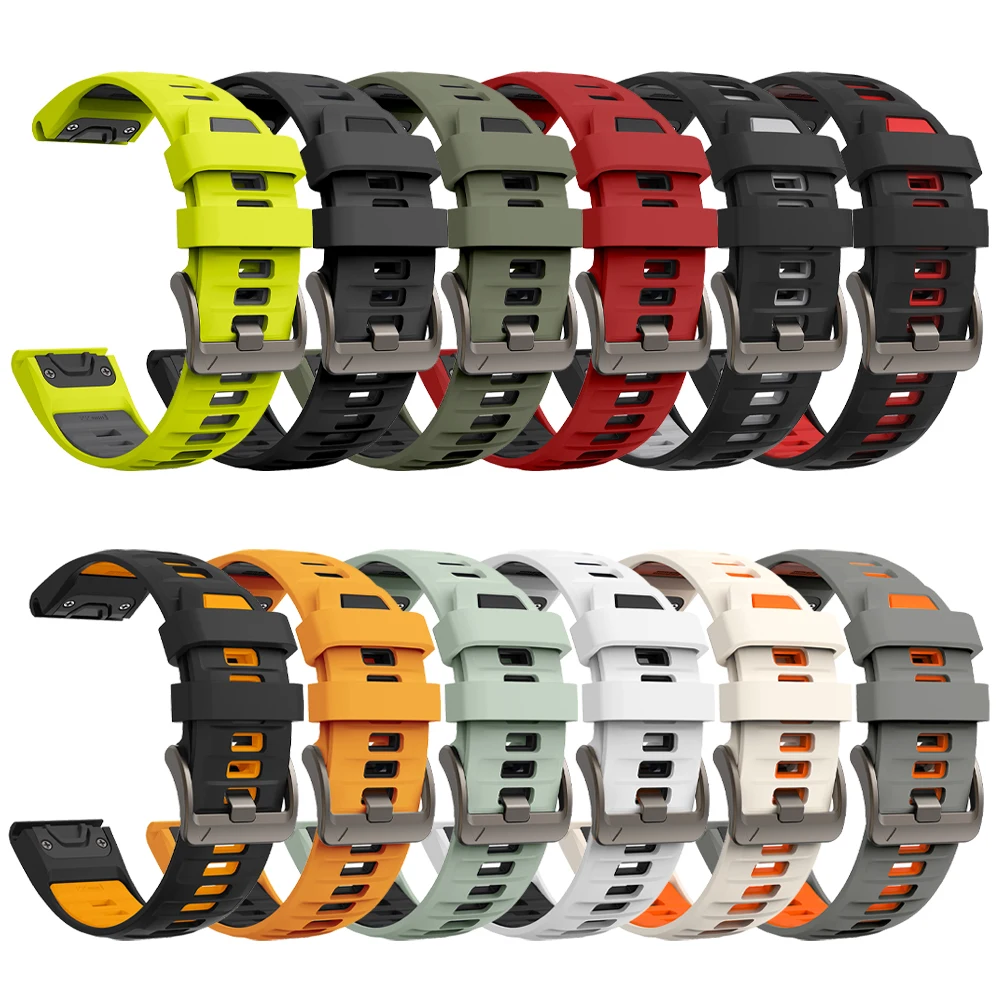 Correa de reloj de 26MM y 22MM para Garmin Fenix 6X 6 Pro 7X 7 8 E 47mm 51mm pulsera de silicona Fenix Epix Pro 5X Plus HR 3