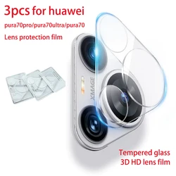 화웨이 Pura 70 울트라 HD 3D 카메라 화면 보호기 커버 Pura70 Pro + P70 Pro Plus 70Pro 70 렌즈 보호 필름 용 3PCS