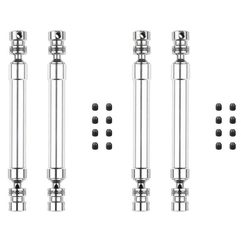 

ABUM-4PCS Metal CVD Drive Shaft 110-160Mm For 1/10 RC Rock Crawler Axial SCX10 90046 Traxxas Trx4,Silver