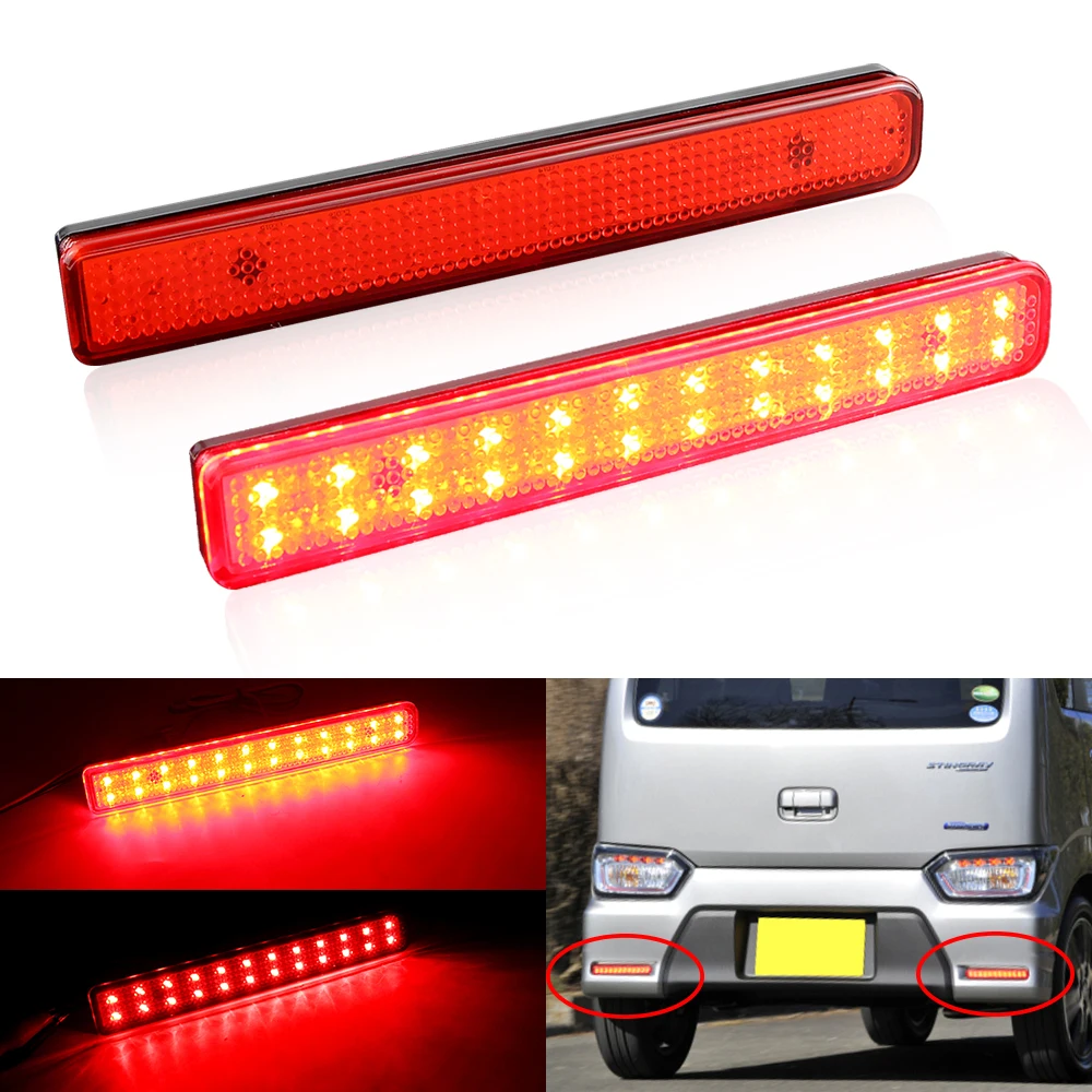 

2×LED Rear Brake Light Bumper Reflector Taillight Red Reversing Steering Lamp Fog Lamp for Suzuki Wagon R Stingray Car Assembly