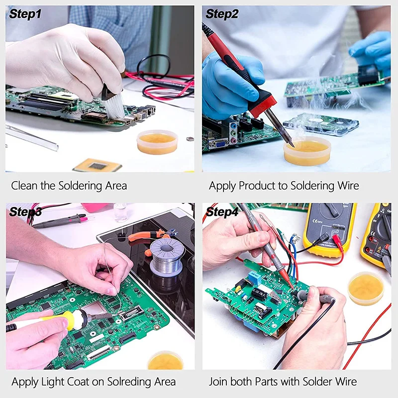 معجون تدفق لحام عالي الدقة لحام رقاقة إلكترونية PCB PGA BGA مناسب لصيانة الإصلاح الإلكترونية الدقيقة