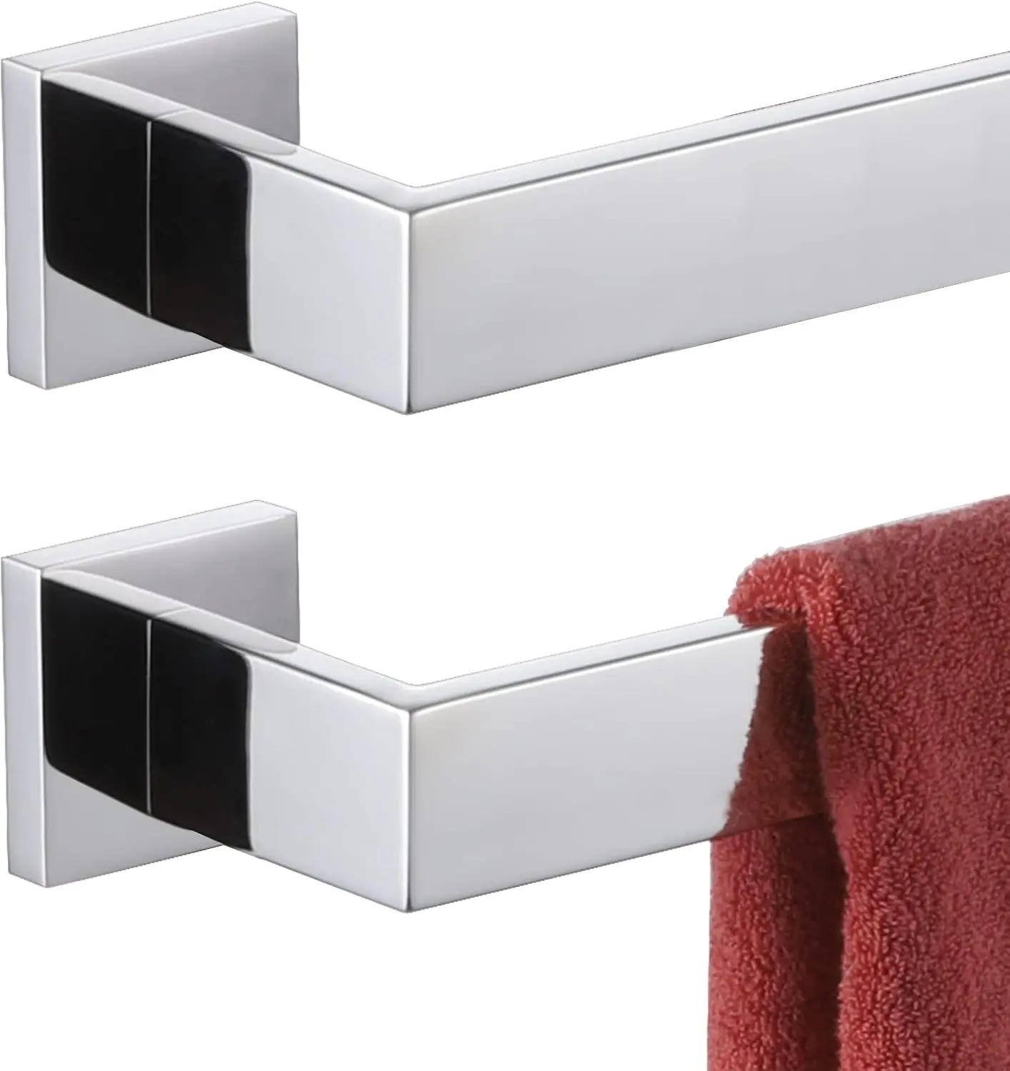 

24-Inch Stainless Steel Towel Bar, Wall Mounted Chrome Finish Bathroom Kitchen Holder 2 Pack