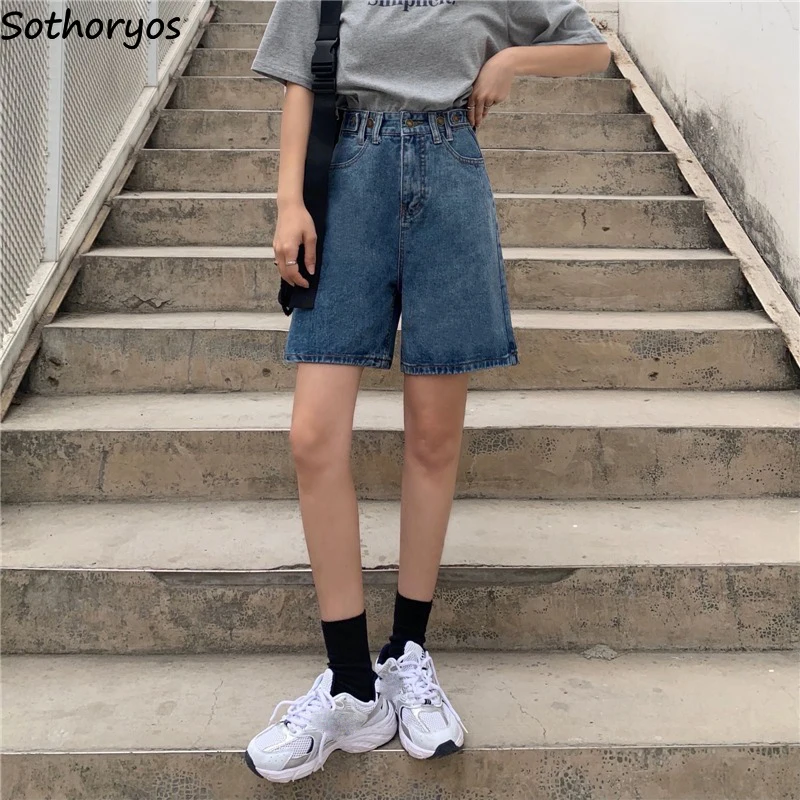 夏のデニムショートパンツ レディース ゆったり カジュアル ハイウエスト 個性的 ストリートウェア オールマッチ ヴィンテージ カレッジガールズ ウォッシュド 韓国ファッション