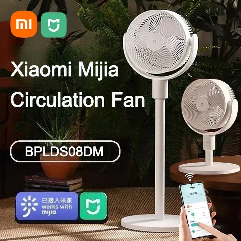 Xiaomi Mijia Smart Standing Air Circulation Fan, Weitwinkel-Oszillation, leistungsstarker Luftstrom, 2-in-1-Tischventilator und Standventilator