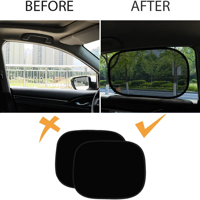 

2Pcs Car Side Window Sunshade Protection Foldable Car Front And Rear Side Window Sunshade Decoration Decal Interior Accessories.
