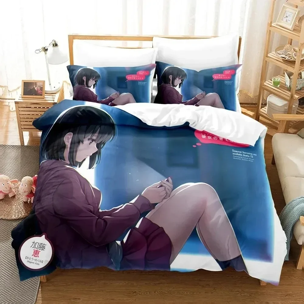 

Saekano How to Raise a Boring Girlfriend 3D NEW Duvet Cover Pillowcase Bedding Set Adult Boy Girl Bedroom Single Double Large