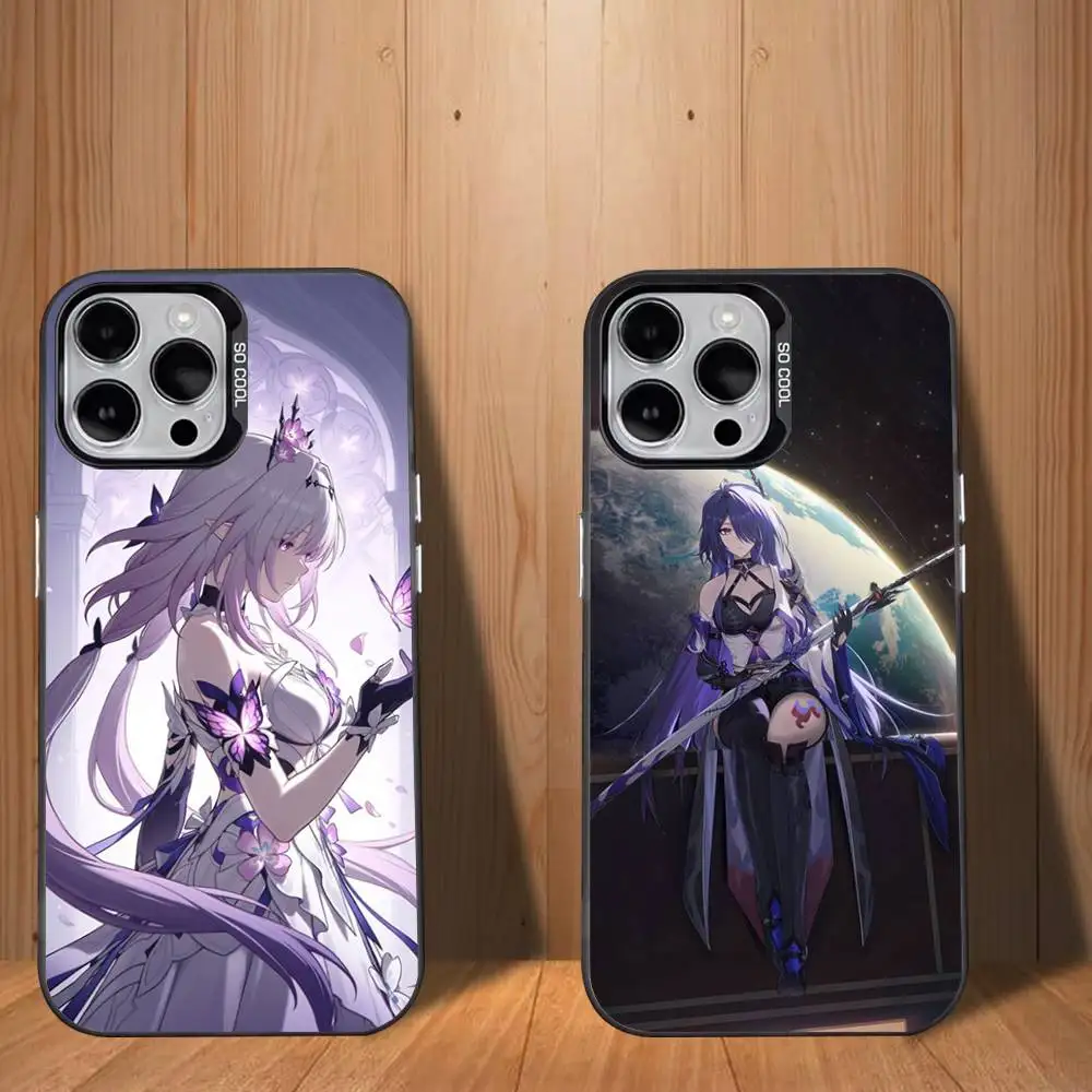 

Acheron H-Honkai StarS Rail Phone Case For iPhone 17,16,15,14,13,12,11,Mini,Pro,SE,MAX White Matte Shockproof Cover
