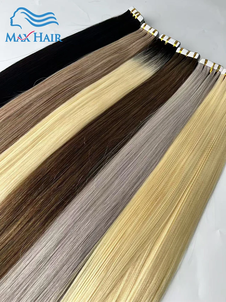 Human Tape In Hair Extensions Steil Menselijk Haar 40 stks/pak Europese Remy Straight Onzichtbare Tape-Ins Zelfklevende Hair Extensions - afbeelding 2