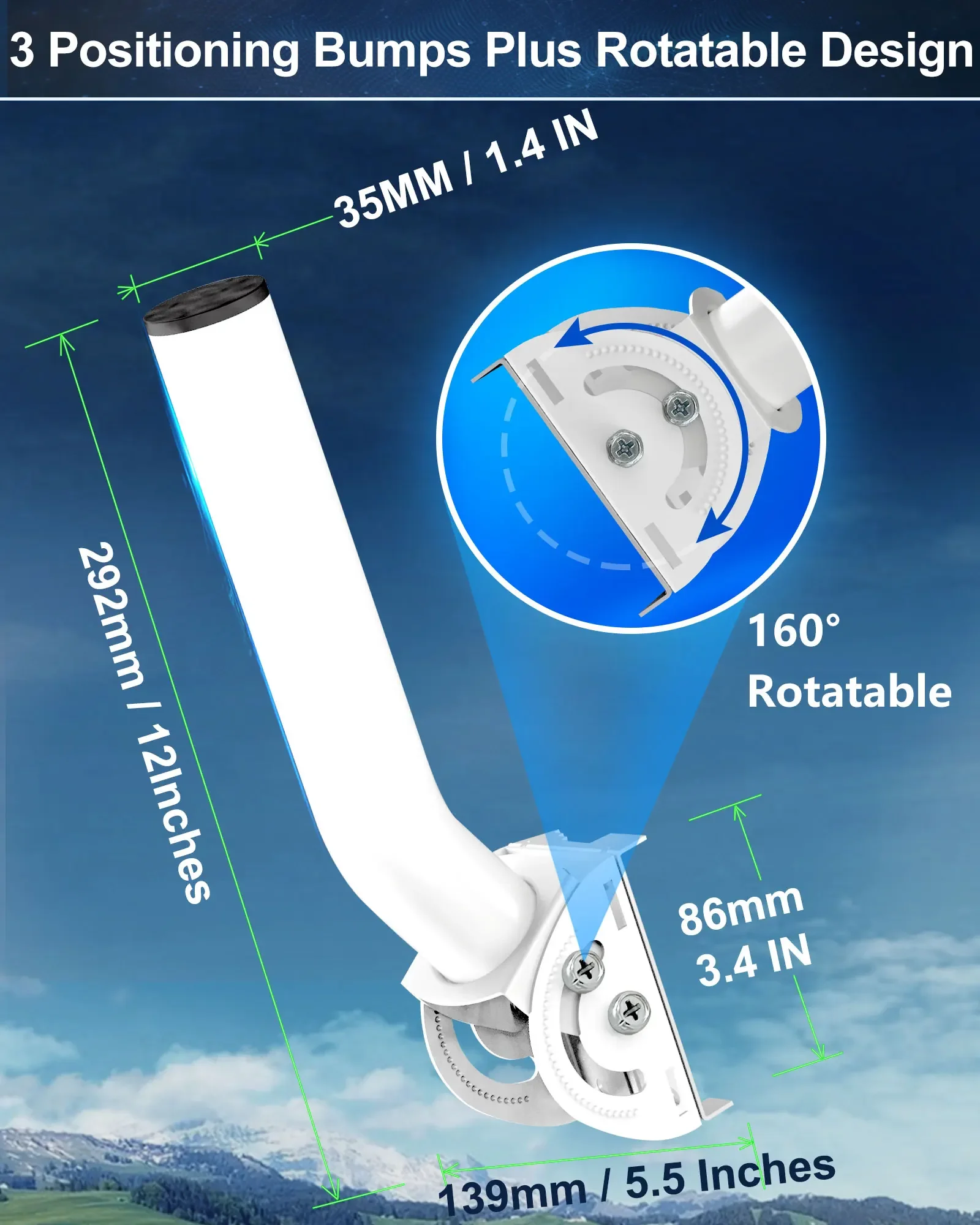 Suporte de ponte sem fio universal, montagem de antena, para pontes sem fio ponto a ponto, poste ajustável e montagem na parede (pacote com 4)