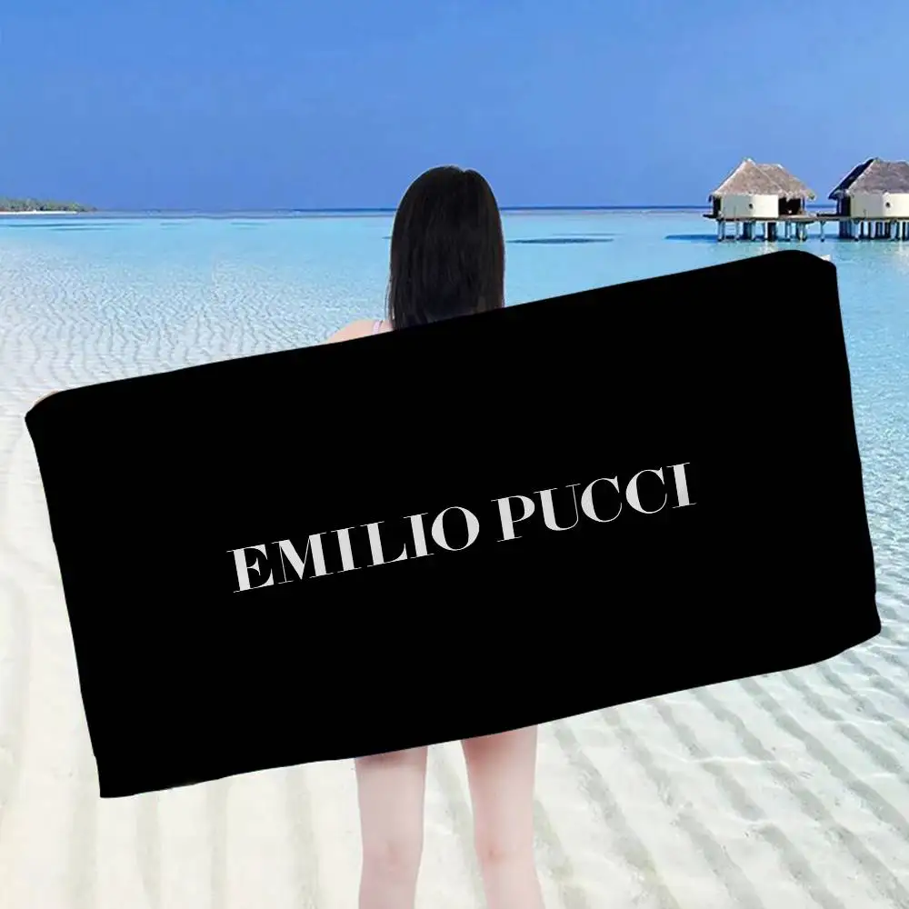 Fashion E-EE-Emilio Logo P-Pucci Bath Towel Microfiber Soft Water Breathable For Girl Kids Decorative Cartoon Beach Towel
