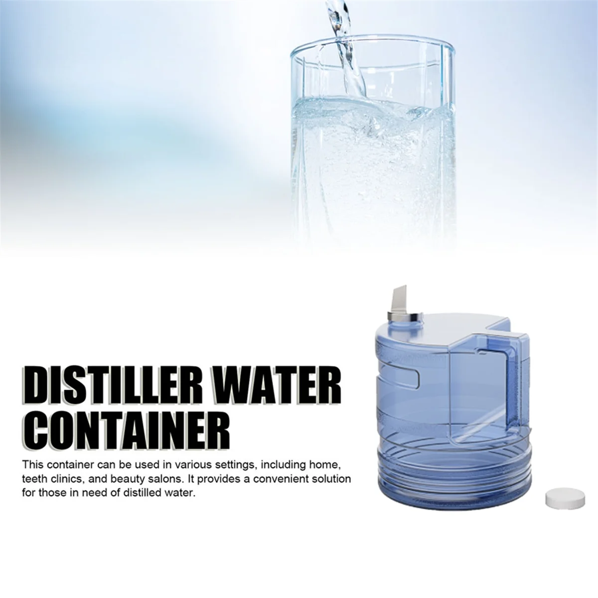 4L Water Distiller Container for Home Use, Dental Care & Beauty Treatments Compatible with Countertop Distillers