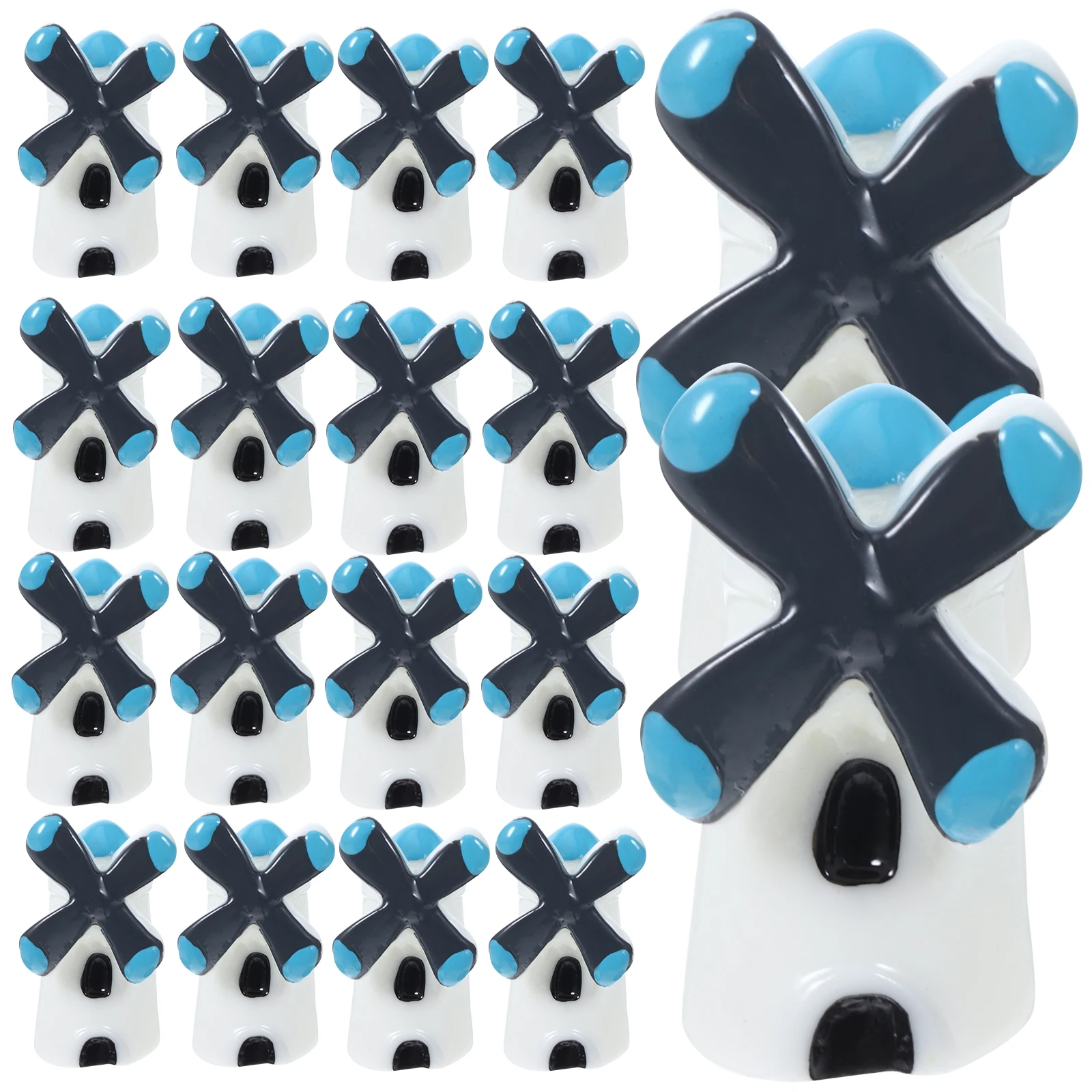 

20 Pcs Artificial Windmill Resin Decorations Micro L nament Compact Lightweight Scratch Resistant Puzzle 3D Jigsaw DIY