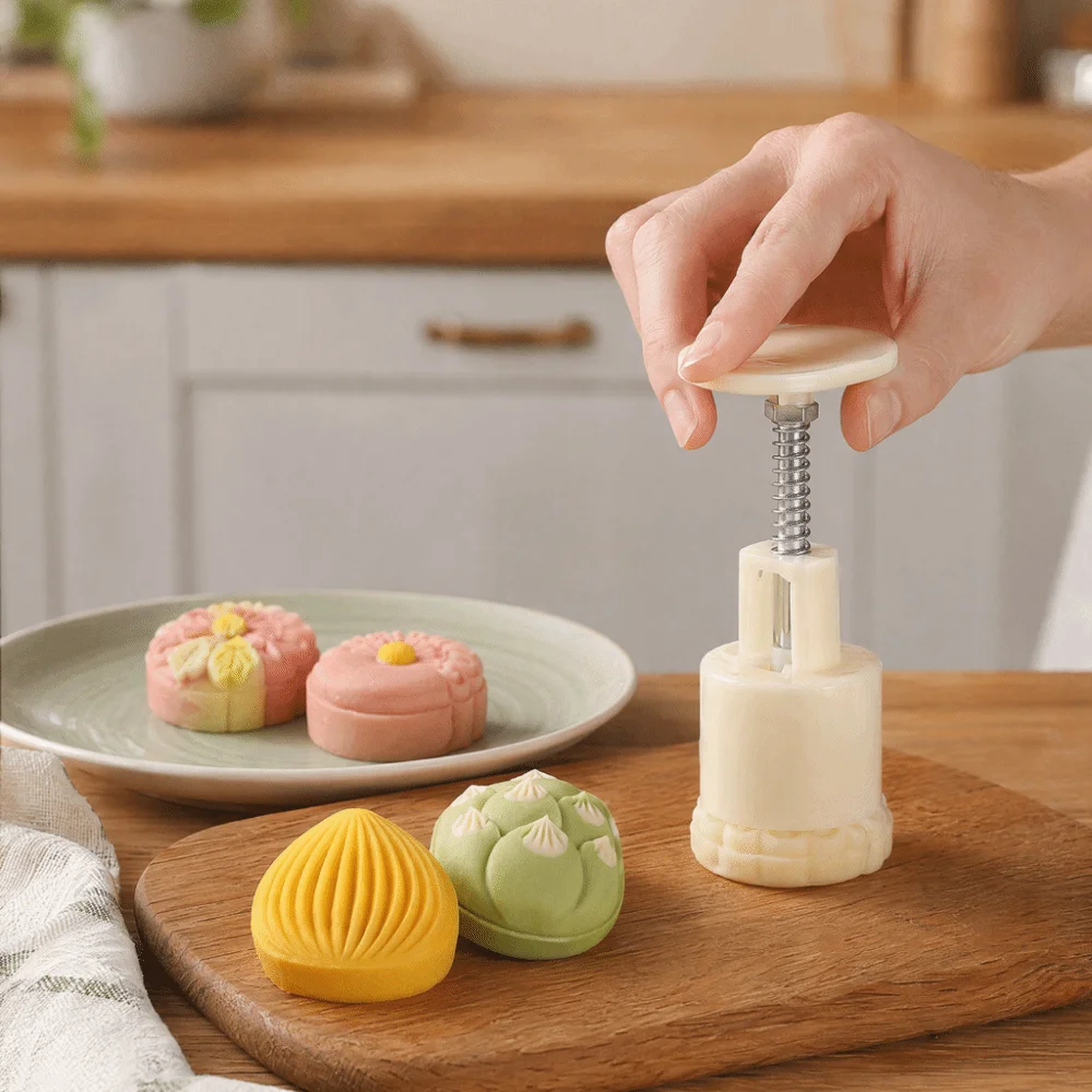 Multipurpose Non-Stick Mooncake Mold Plastic Easy To Demold Hand-Pressed Mold Food-Grade DIY Baking Tool Cake Decoration
