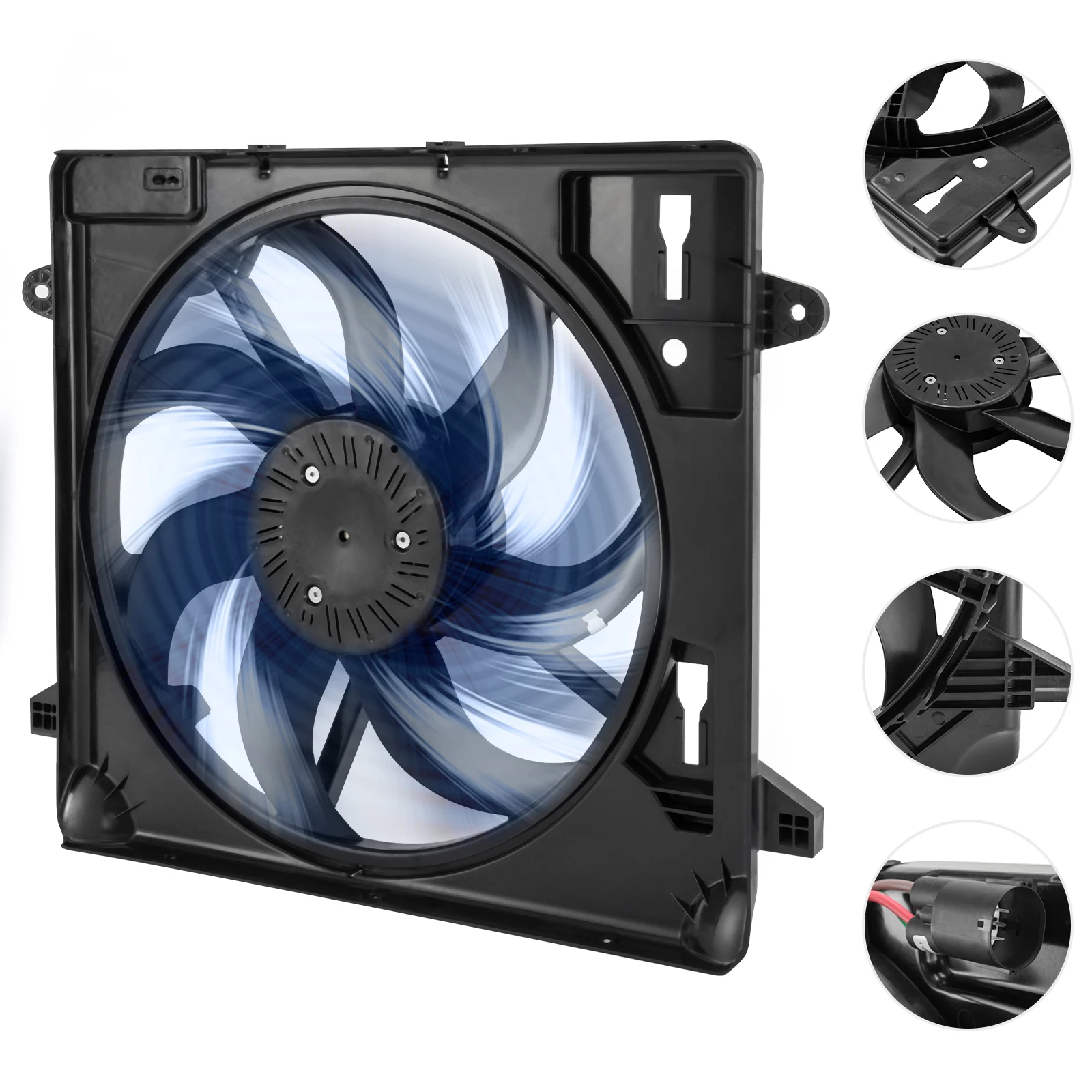 Electric OEM Radiator Cooling Fan Motor Durable Radiator Cooling Fan Assembly Fits For 2012-2018 Jeep Wrangler New