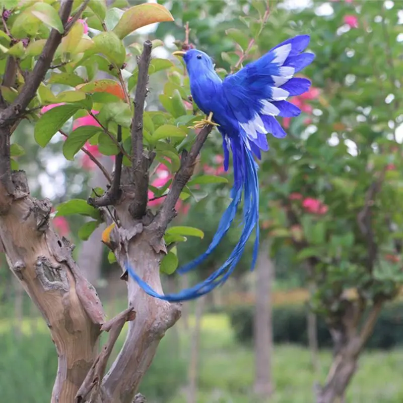 AS94-2 Pezzi Piume di Uccelli Artificiali Figurine di Plastica Paesaggio Ornamento Decorazioni da Giardino Natale Fai da Te Halloween 28 X 5 X 3 Cm, 1 Pezzi