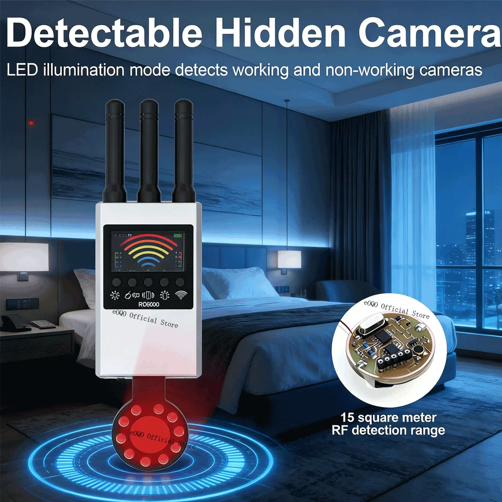 

DR6800 Laser Infrared Detector Signal RF Signal GPS Tracker Mini Bug Finder Anti Spy Detect Wiretapping Wireless Cam Bug Gadget