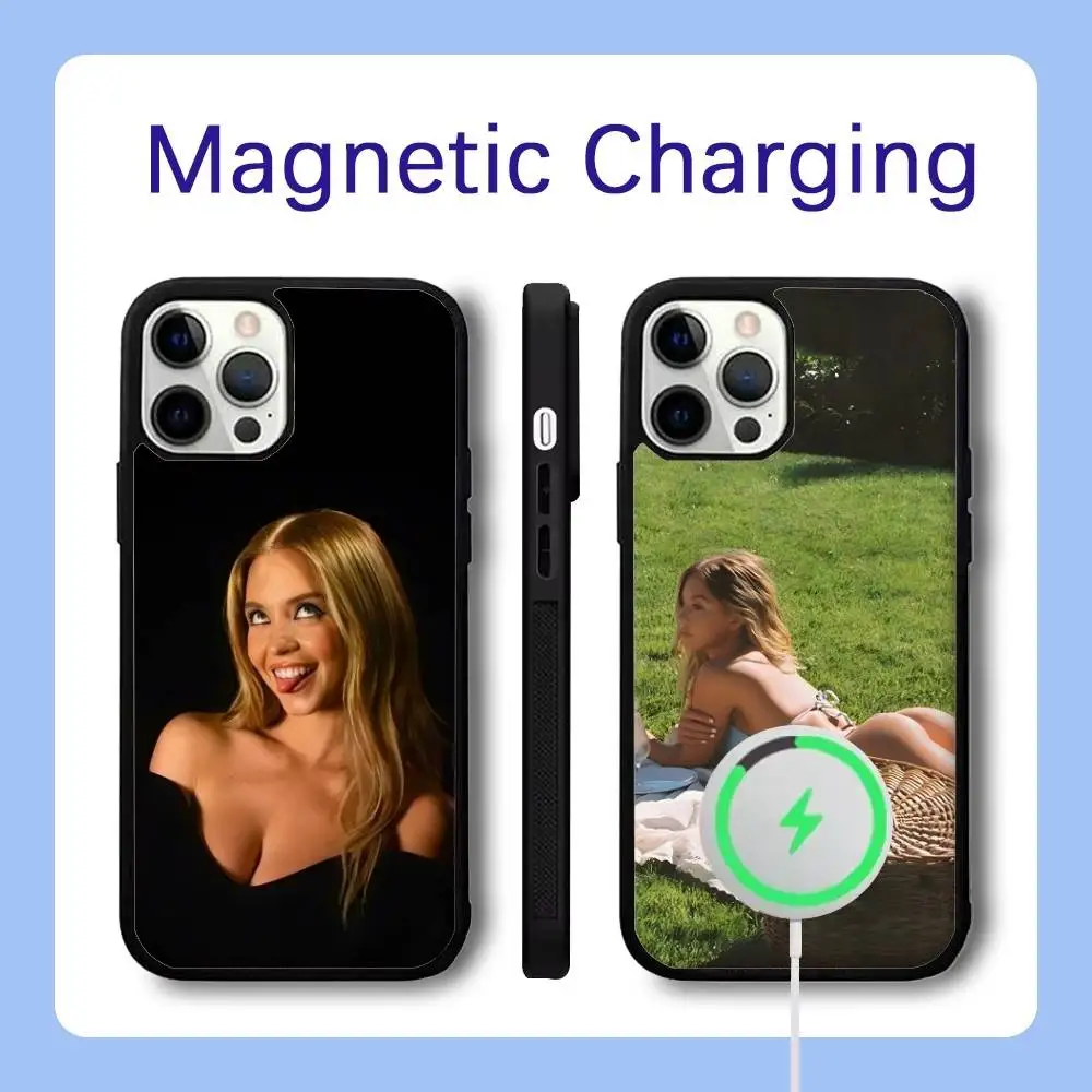 

Sydney Sweeney Actor Phone Case For iPhone 16,15,14,13,12,11,Pro,Max,Plus,Mini,SE Magsafe Magnetic Wireless Charging