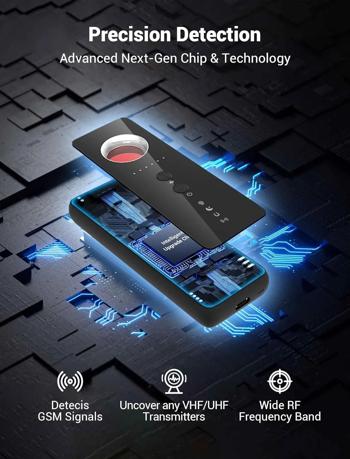 Hidden Camera Detector Mini Bug GPS Tracker Detector spy Gadgets Camera Listening Device Detection for Hotels High Sensitivity