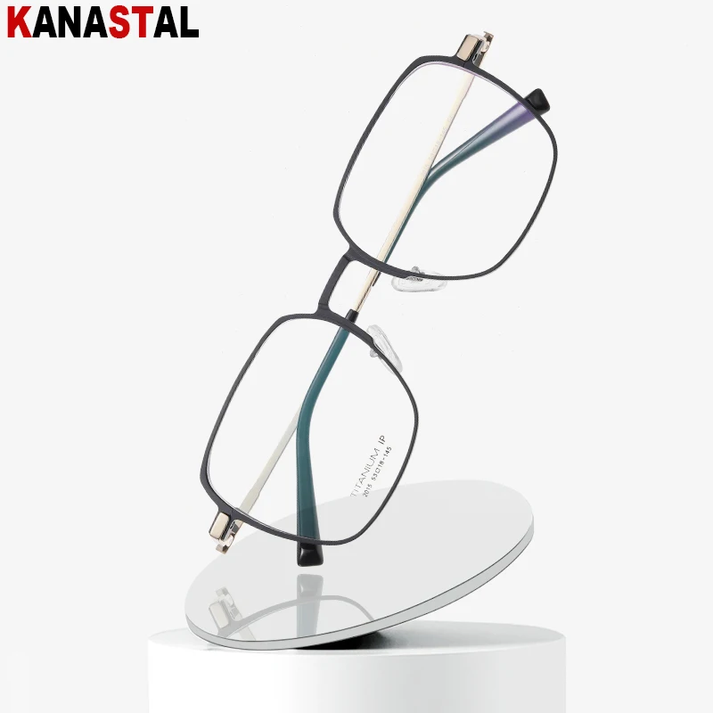 Men Optical Myopia Presbyopic Eyewear Women Blue Light Blocking CR39 Prescription Reading Glasses Pure Titanium Eyeglasses Frame image 3