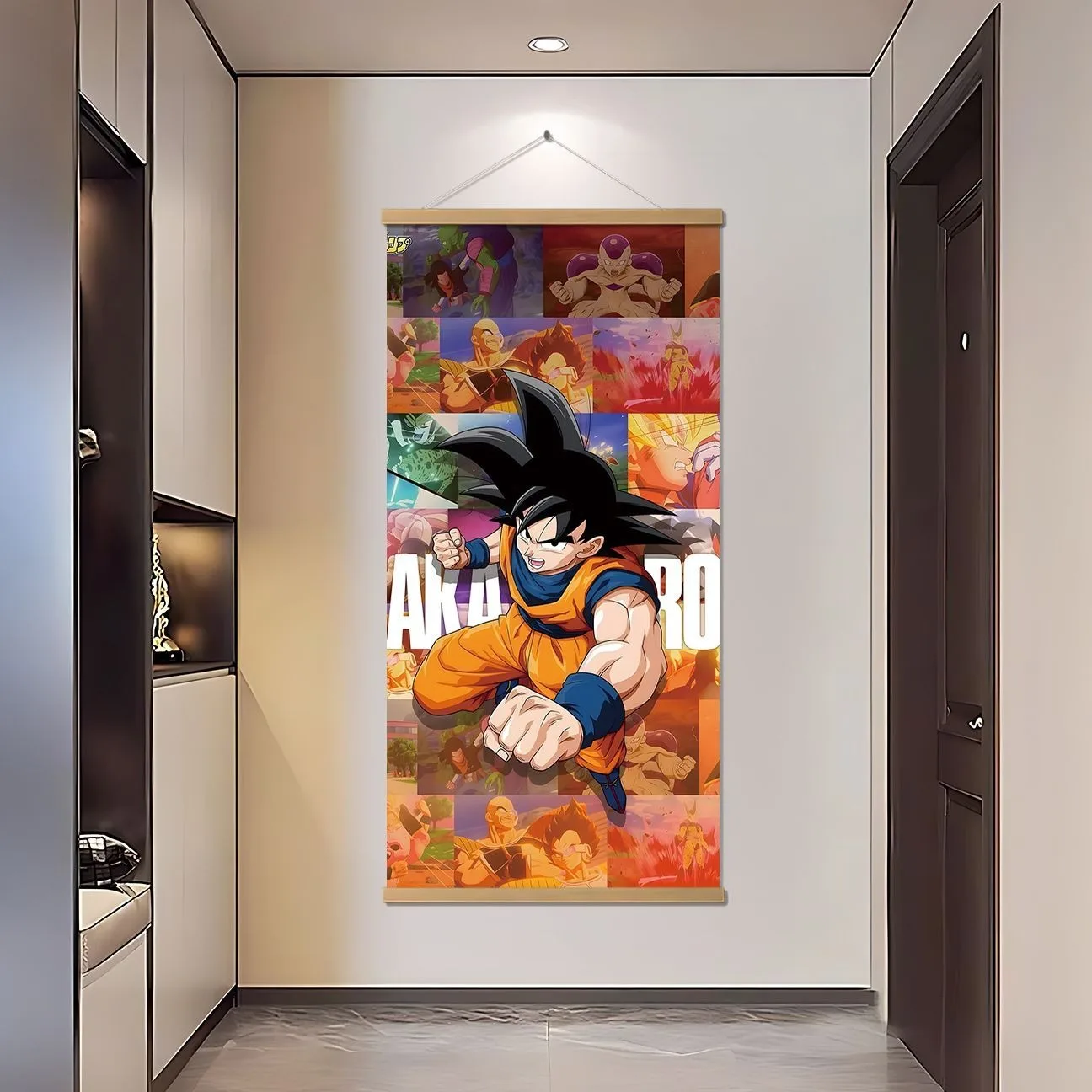 Dragon Ball Anime Wukong Super Saiyan Mural, Hanging Scroll Poster, Room Anime Decoration, Perfect Gift for Dragon Ball Fans
