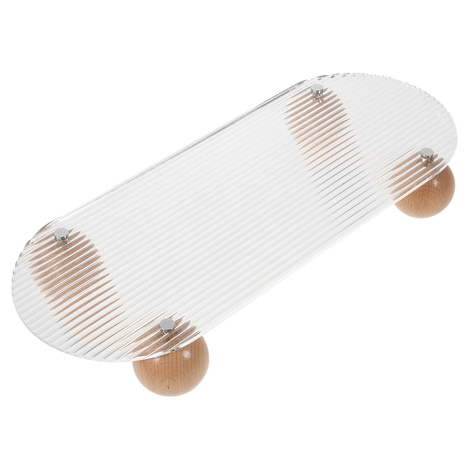 

Элегантный акриловый поднос в полоску для парфюмерии, декоративный органайзер для туалетного столика, ванной комнаты, прозрачный дизайн