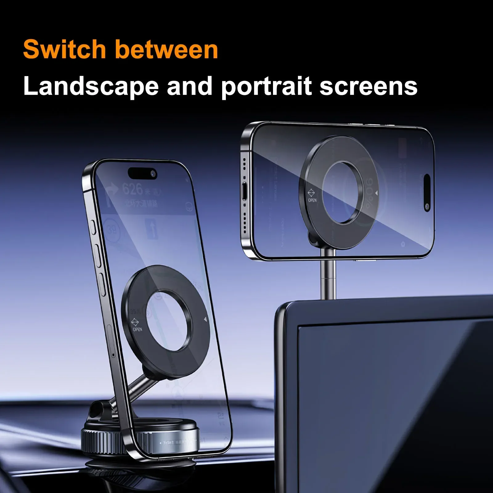 حامل مغناطيسي للسيارة من Xiaomi Mijia قابل للطي 360 درجة °   حامل شفط قوي قابل للتعديل لمكتب الهاتف الخليوي العالمي الجديد