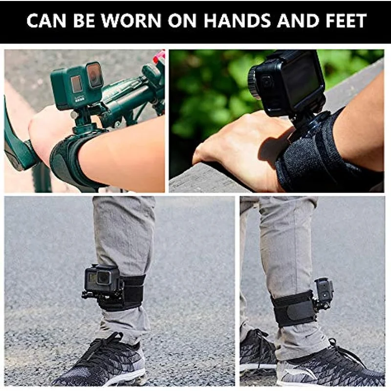 360度回転式リストストラップマウント (gopro Hero11/10/9/8/7/6/5s/5/4/3用) 、アクションカメラ用の調整可能な調整可能なサイクリングアームバンドホルダー